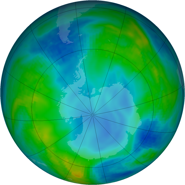 Antarctic ozone map for 26 May 1987